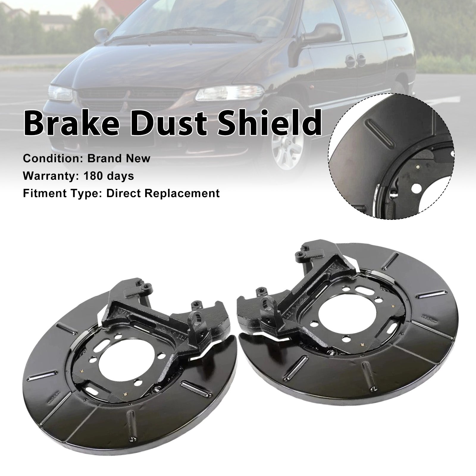 2PCS Rear Disc Brake Dust Shield Set 05073641AA Fit Chrysler Voyager 2001-2010