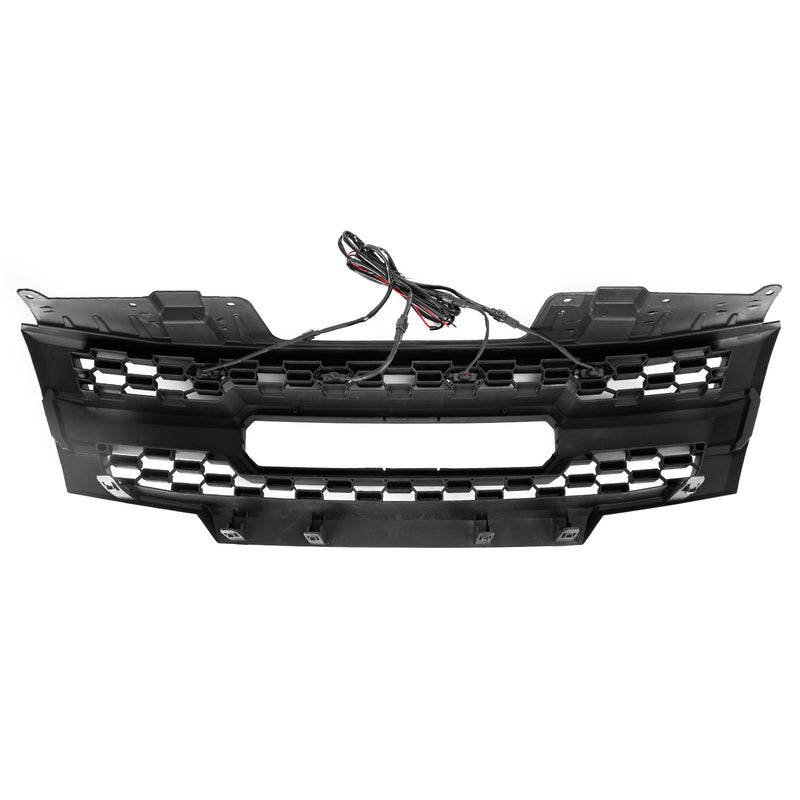 Black Front Bumper Grille Grill Fit Nissan Frontier 2009-2019 W/ Led Lights