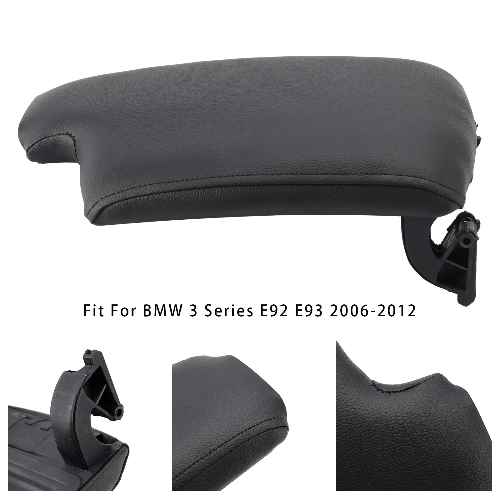 Black Leather Armrest Centre Console Lid For BMW E90 E91 E92 E93 51169134486