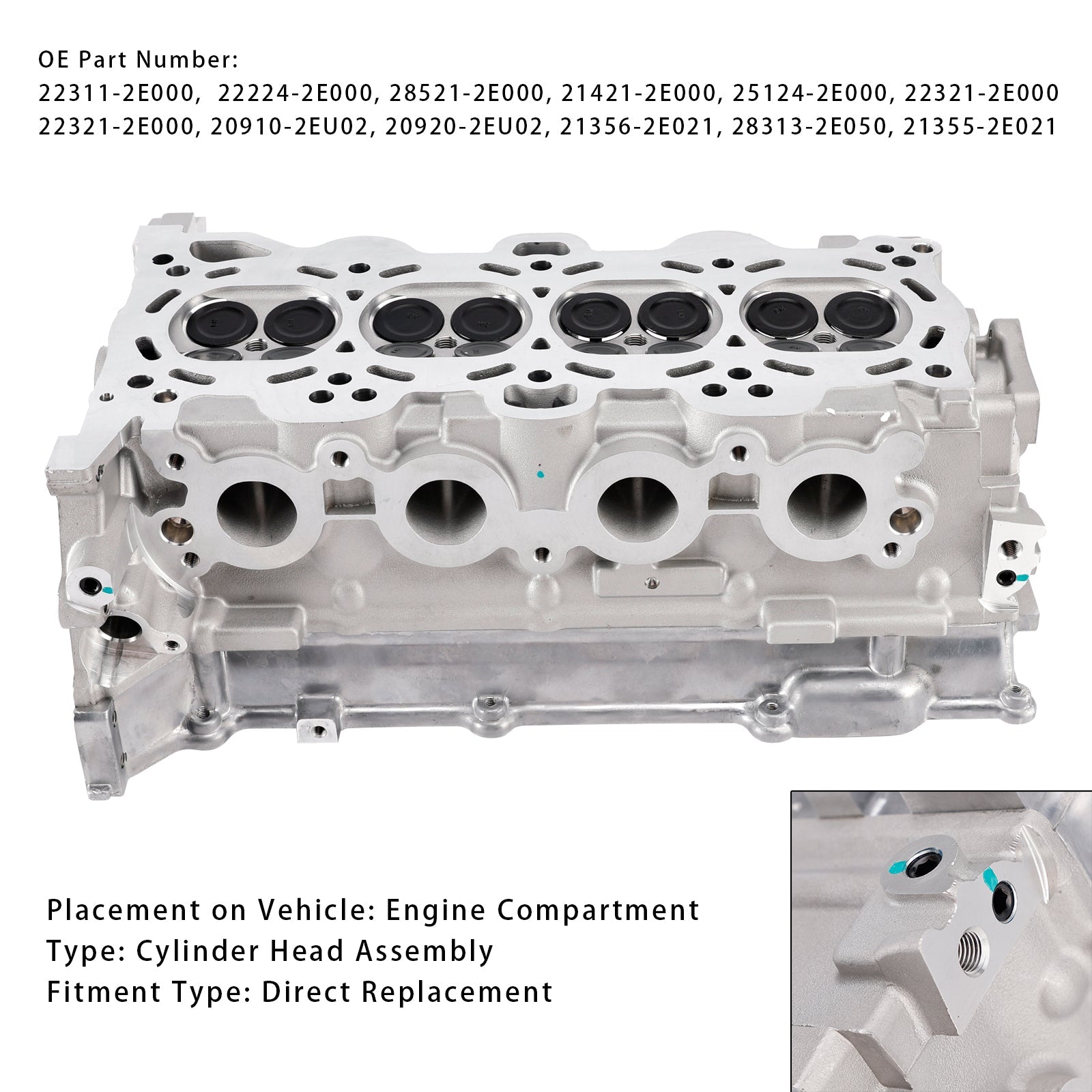 2010-2015 Hyundai Elantra (MD) G4NB Cylinder Head Assembly 22311-2E000 22321-2E000