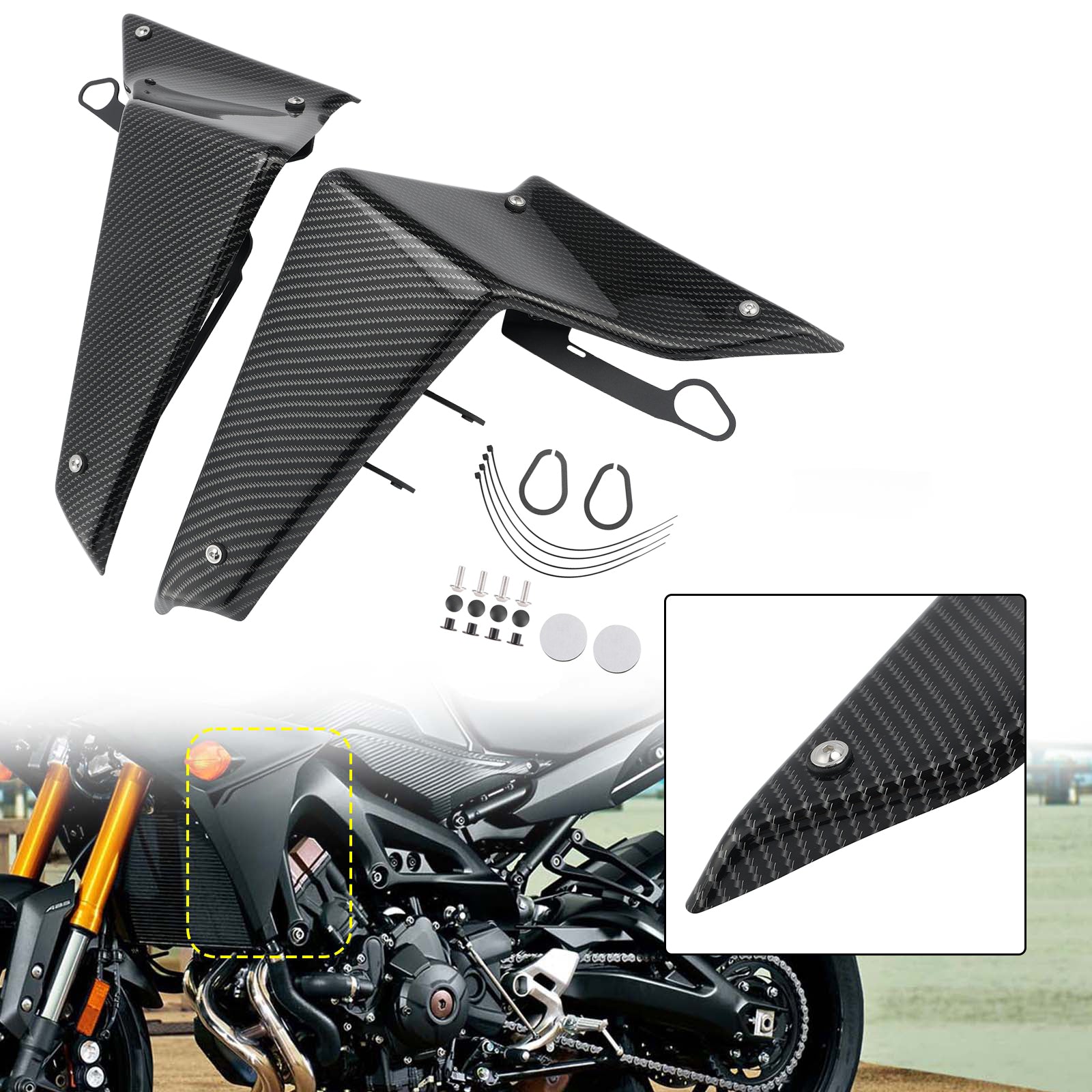 2021-2022 야마하 MT-09 SP FZ09 사이드 스포일러 공기역학적 윙 디플렉터