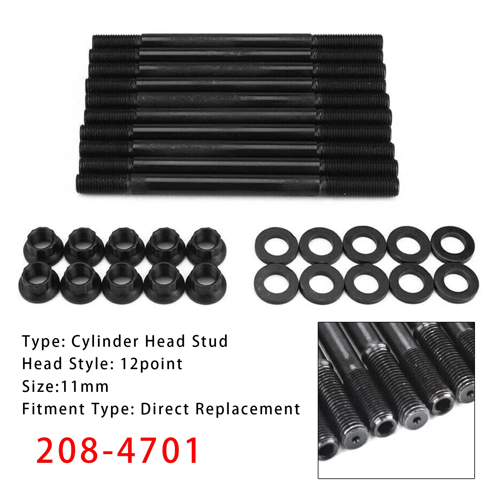 Honda Acura K20 K24 K SeriesK Swap RSX Si Cylinder Head Stud 208-4701 2084701