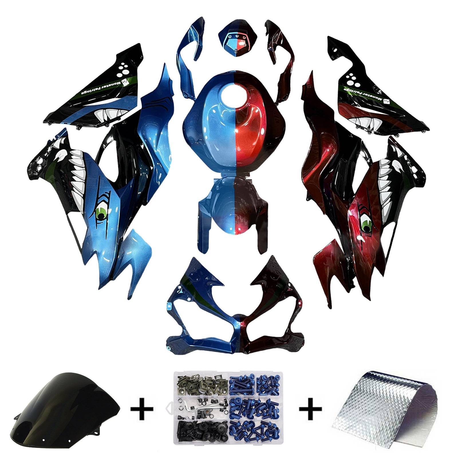 Injection Fairing Kit Bodywork Plastic ABS fit For Kawasaki ZX6R 2019-2023