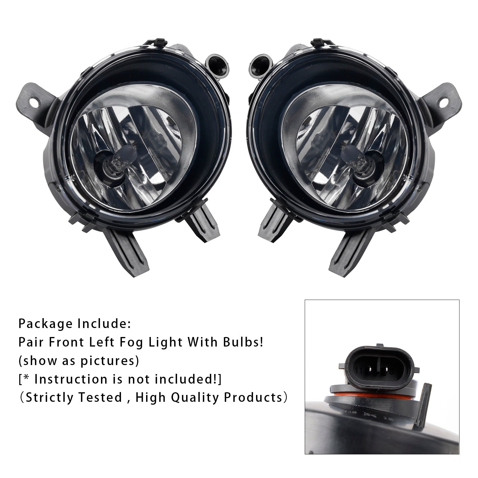Pair Front Fog Light With Bulbs For BMW F20 F21 F30 F31 F80 2011-2019