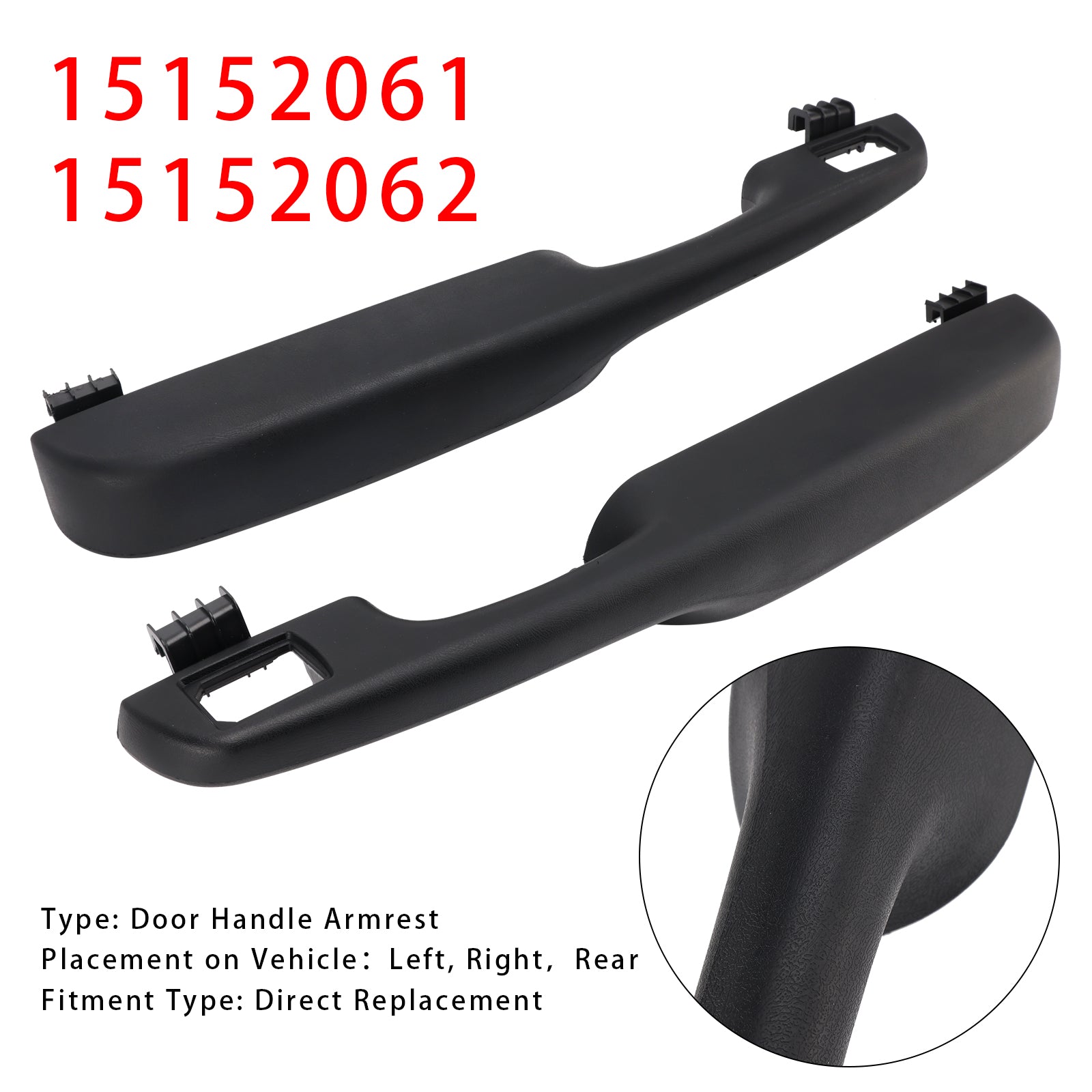 1999-2006 Cadillac Chevrolet GMC Rear Left+Right Door Handle Armrest 15152061 15152062