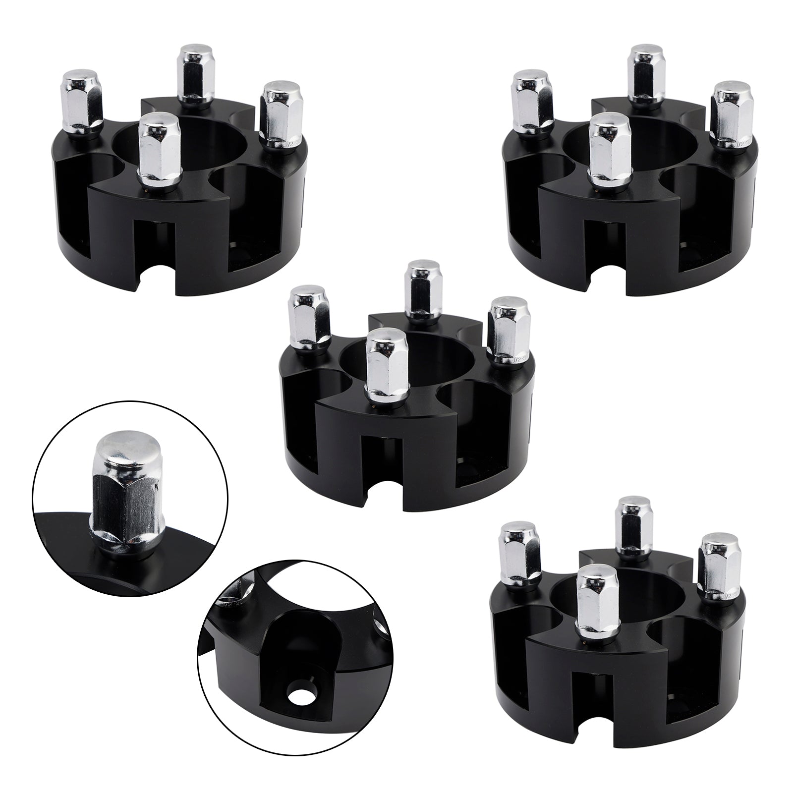 2" Wheel Spacers Kit Cable Golf Carts Lug Nuts Black For Yamaha Club Car Ezgo