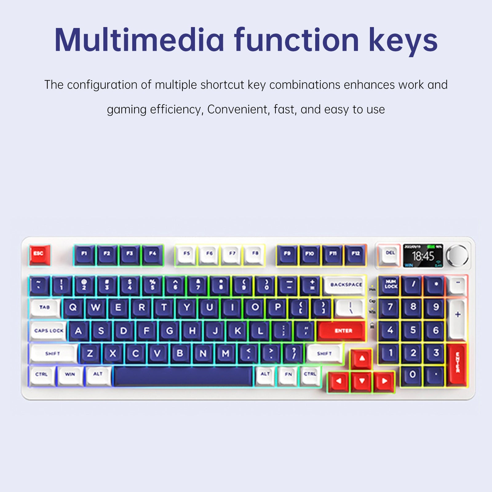 98-Key 2.4G Wireless Bluetooth Three-Mode Mechanical Keyboard RGB Hot-Swappable