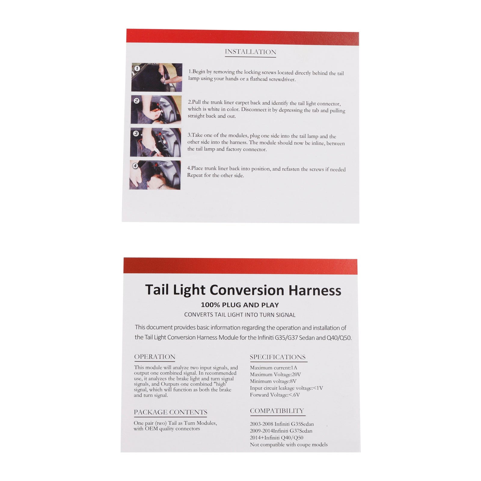 2015 Infiniti Q40 Sedan Diode Dynamics Tail as Turn LED Module DD3027