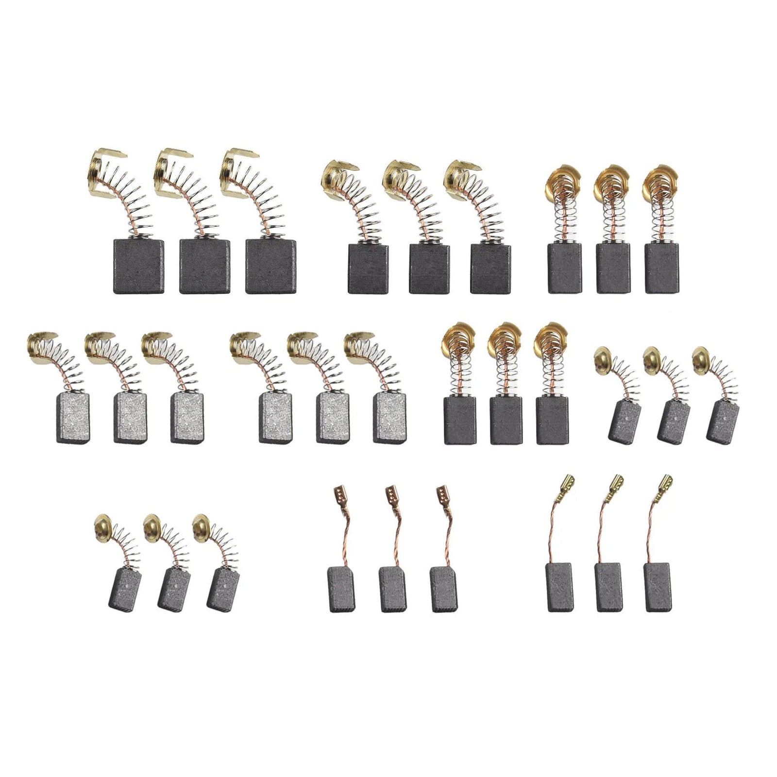 60Pcs 10 Sizes Electric Motor Carbon Brushes Replacement For Power Tool