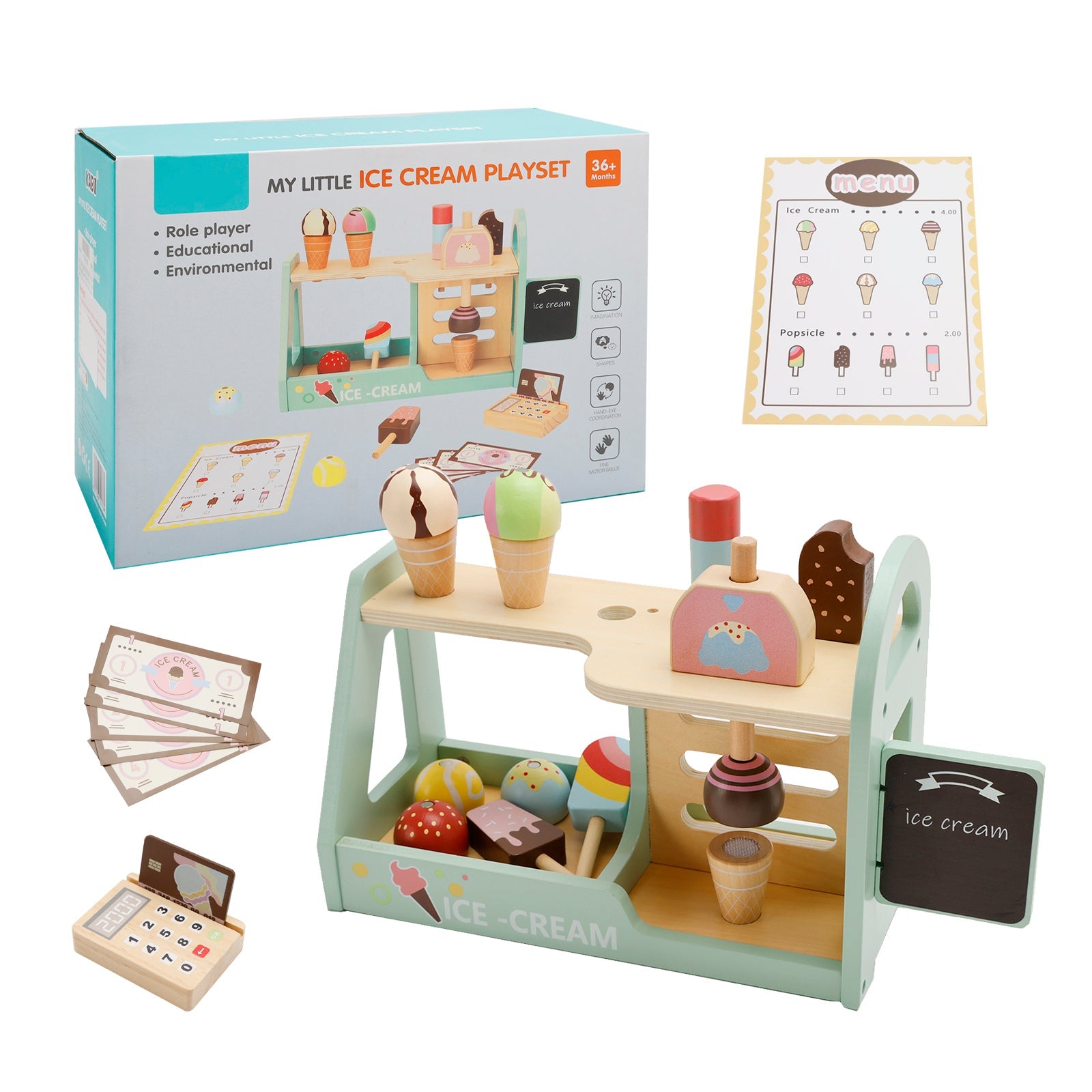 Simulation Dessert And Serve Ice Cream Counter Kid Play Educational Toy Set