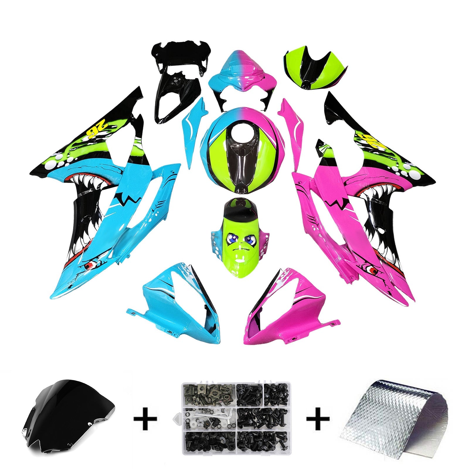 Injection Fairing Kit Bodywork Plastic ABS For Yamaha YZFR6 YZF-R6 2008-2016