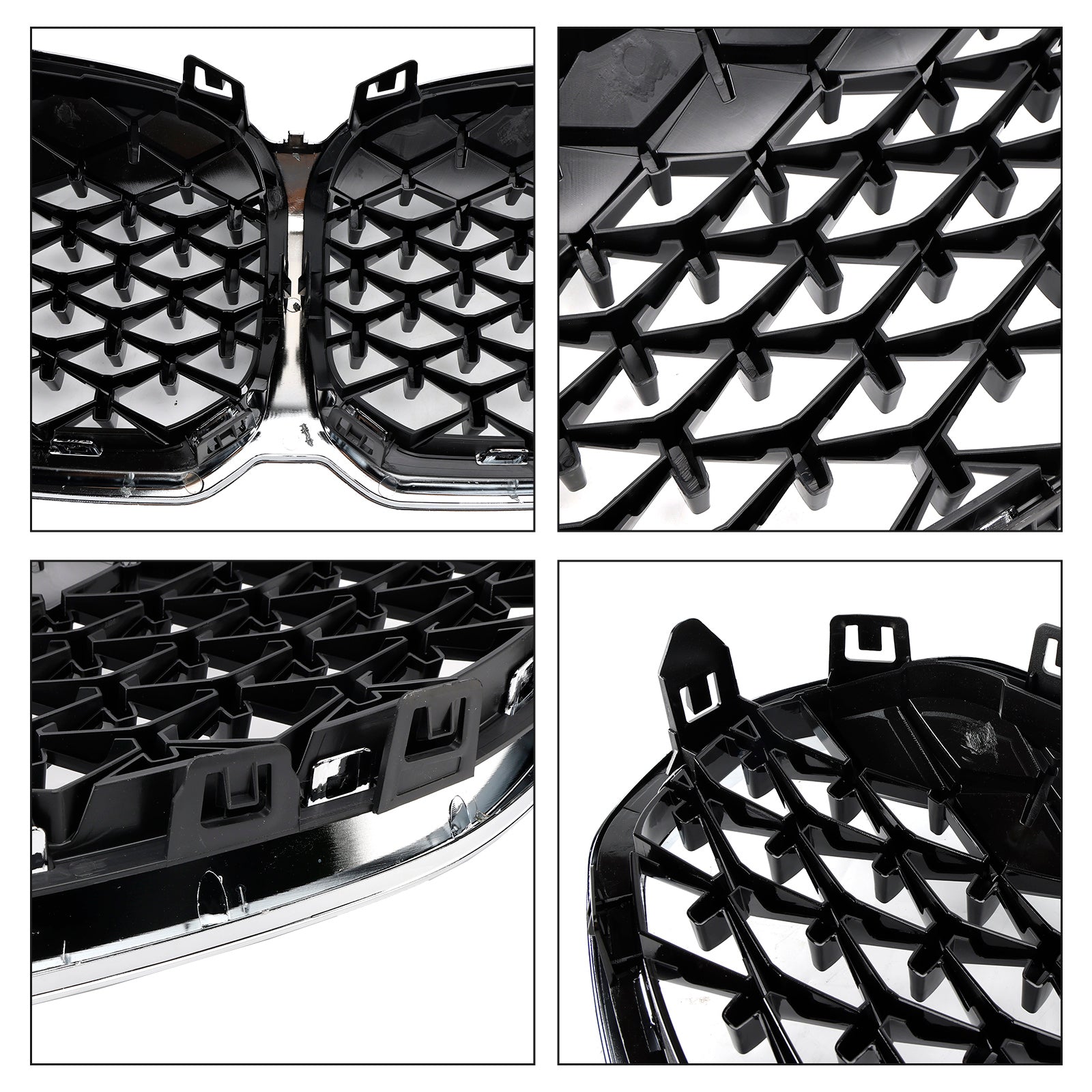 Front Kidney Grille Grill For BMW 1 Series F40 19-23 Silver Diamond Style