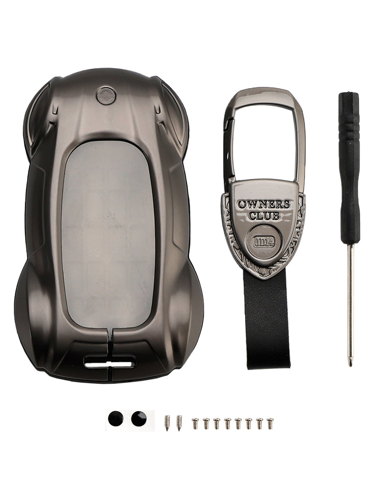 Leather Alloy Zinc Car Key Gray Case Cover For Lexus ES260h/RX350h/LS500h