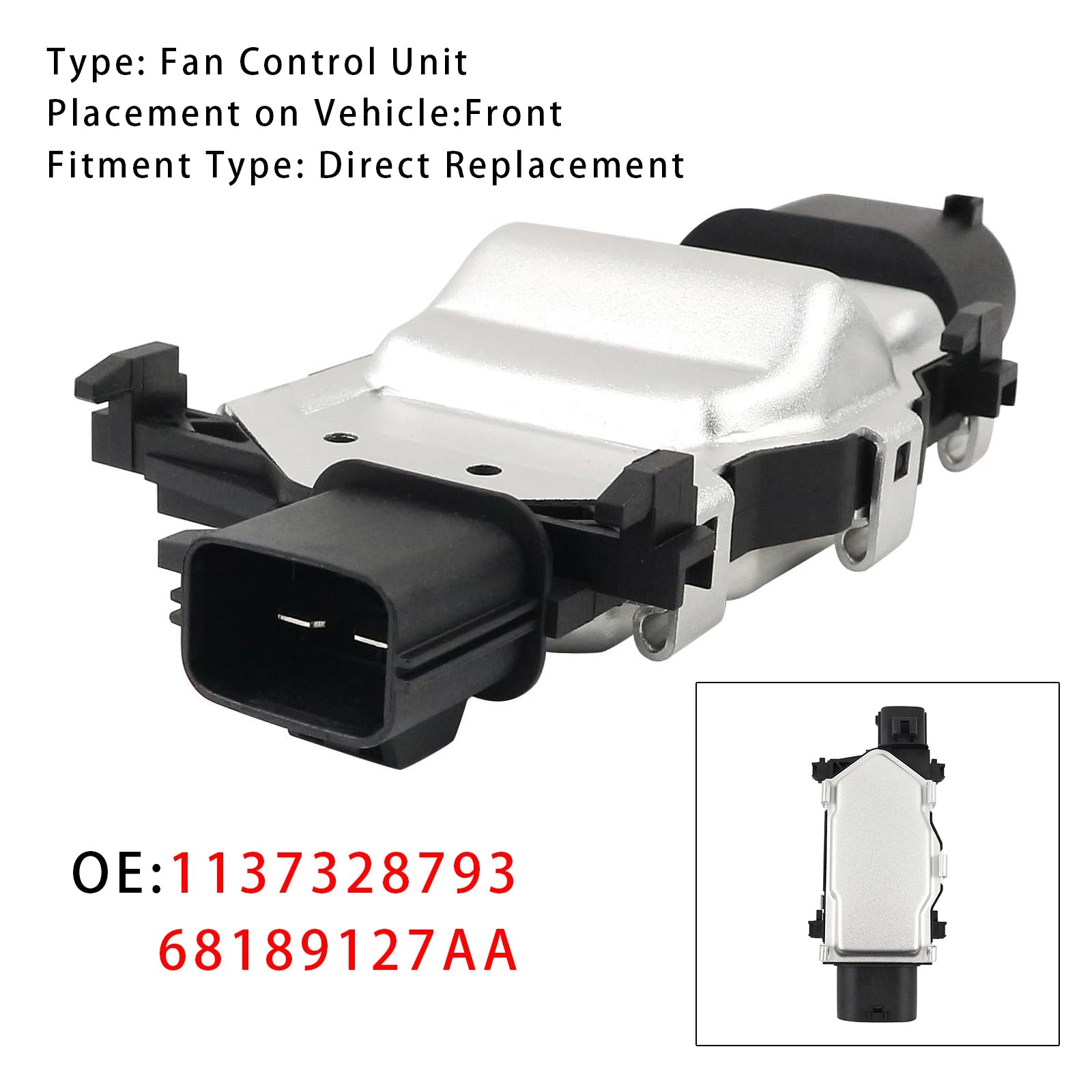 Radiator Fan Control Module For Dodge Dart 2013-2016 1137328793 68189127AA