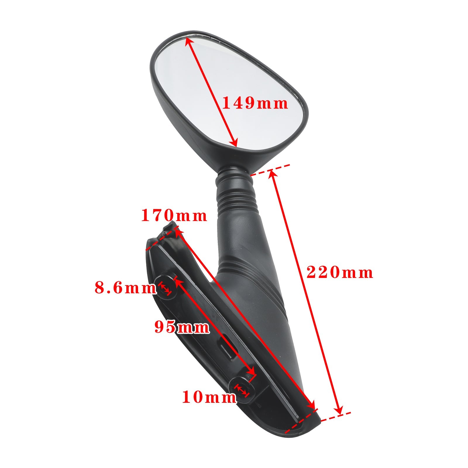 Piaggio X9 125/180/200/250/500 2000-2003 용 검은 후면 뷰 미러