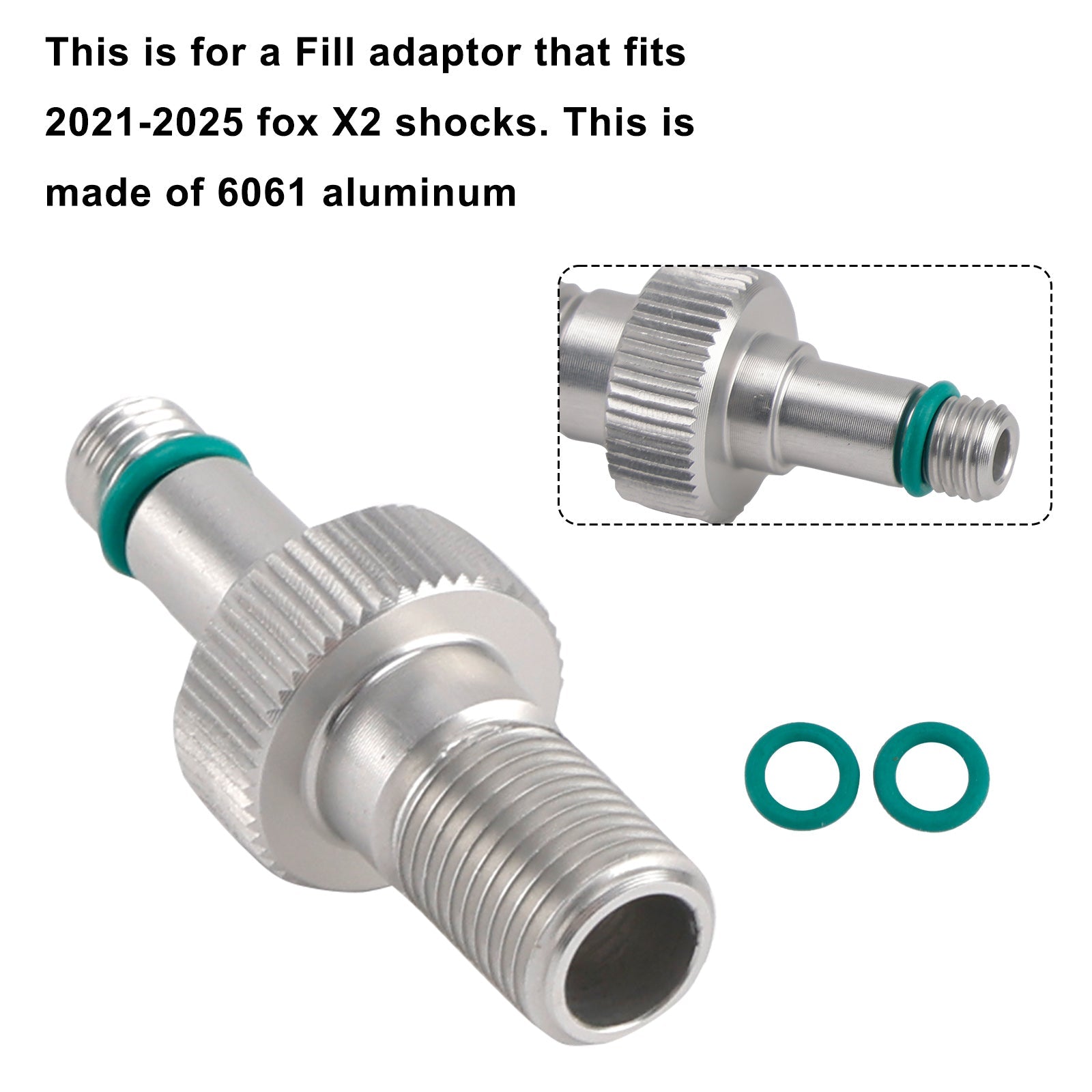 Air Fill Adaptor- clone of fox #803-01-826-Rezi end For Fox X2/DHX2 2021-2025