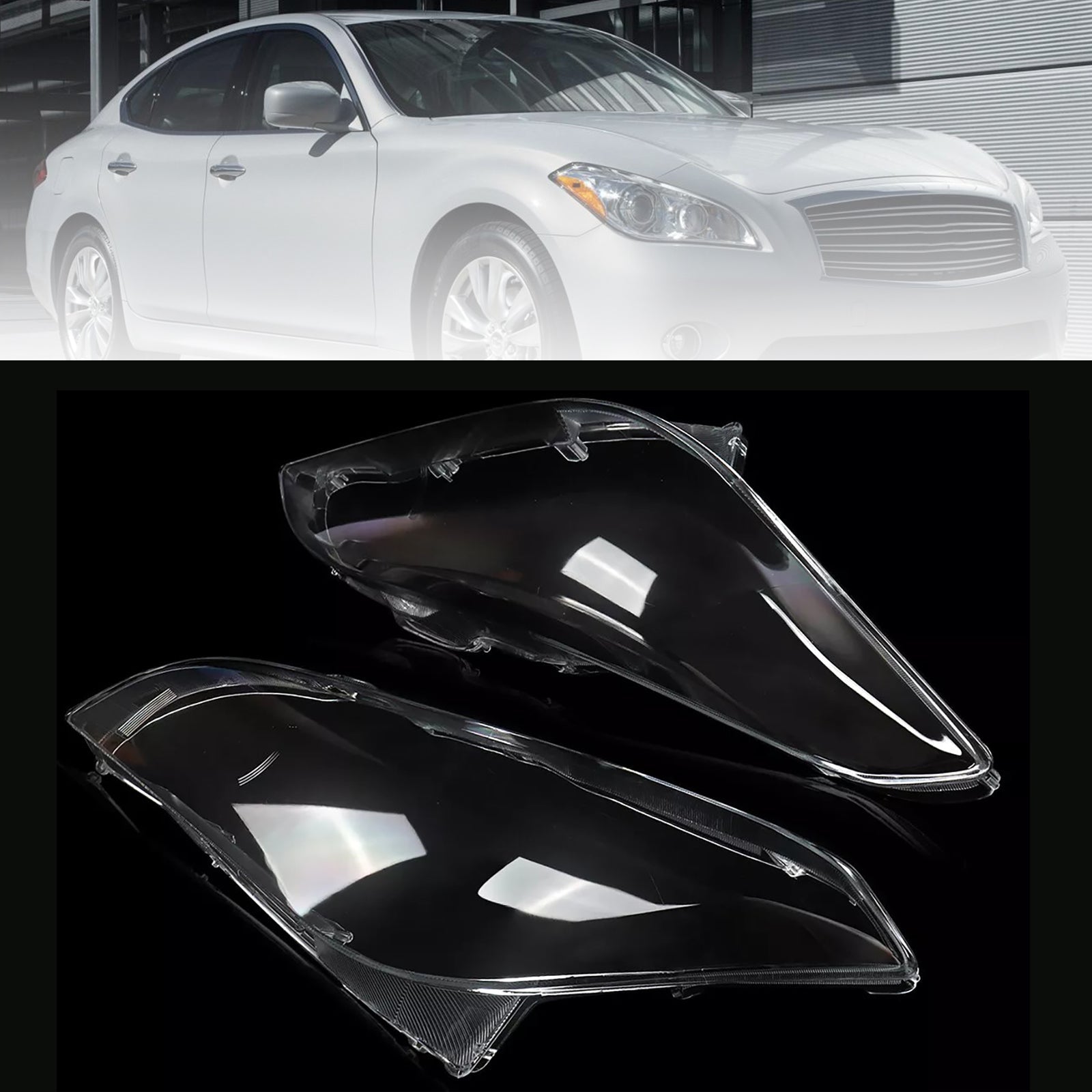 Headlight Headlamp Lens Shell Cover Clear For Infiniti M25 M35 M37 M56 2011-2012