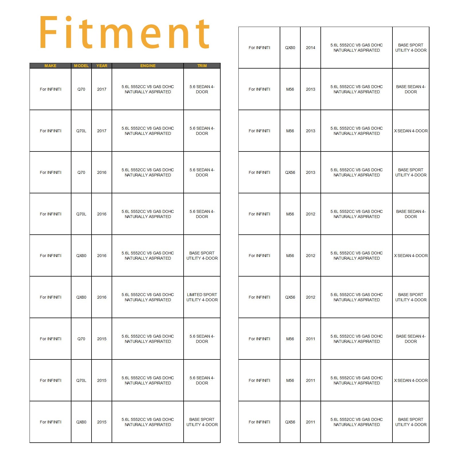 1Pcs Fuel Injector For Infiniti M56 QX56 Q70 5.6L 16600-1LA0A FJ1179