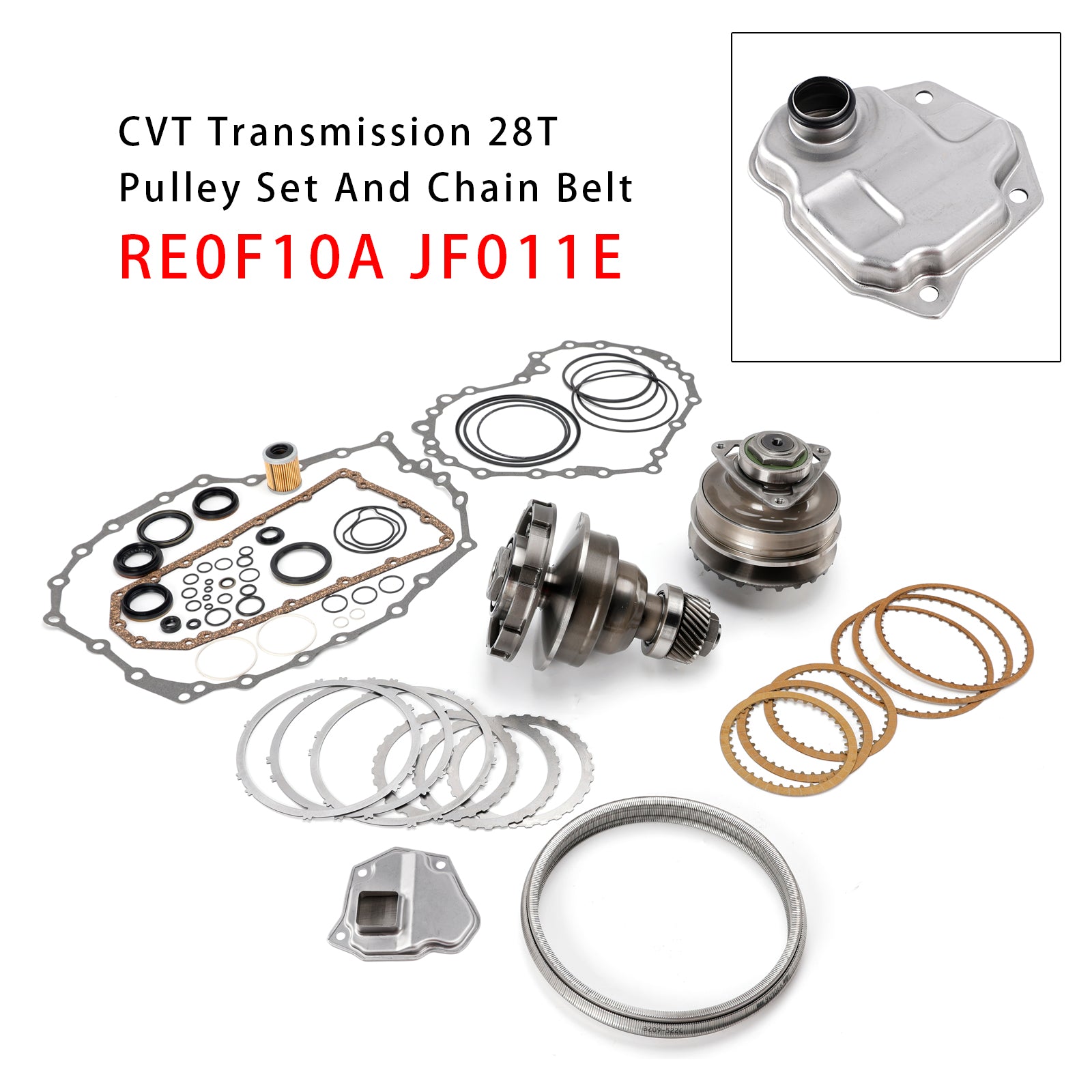 2007-2011 For Mitsubishi Outlander Delica D5 Galant Fortis/RVR Transmission CVT Pulley 28T W/Belt+Chain & Rebuild Kit JF011E