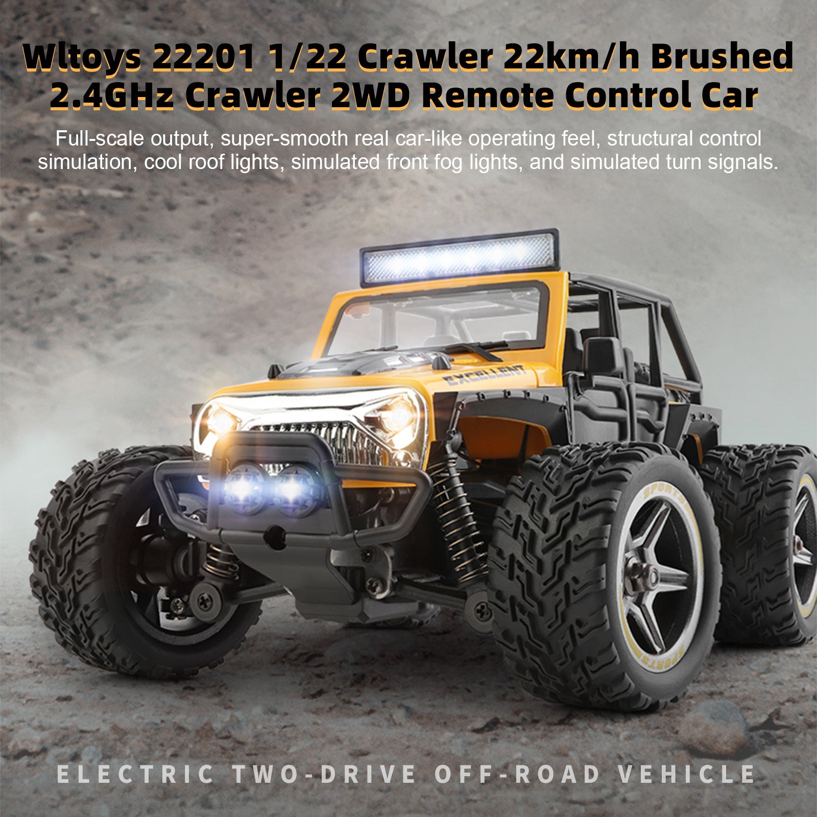 Wltoys 22201 1/22 Crawler 22km/h Brushed 2.4GHz Crawler 2WD Remote Control Car