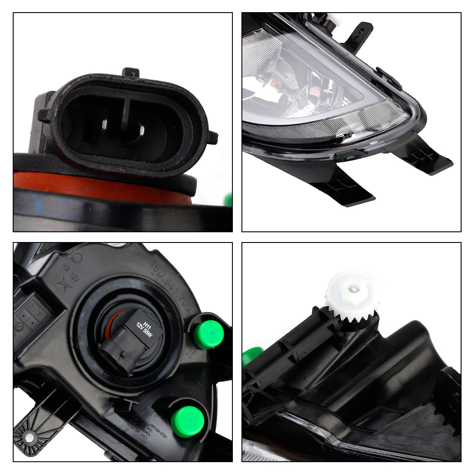 2015-2018 VW Volkswagen Jetta Pair Front Bumper Clear Lens Fog Light Lamp