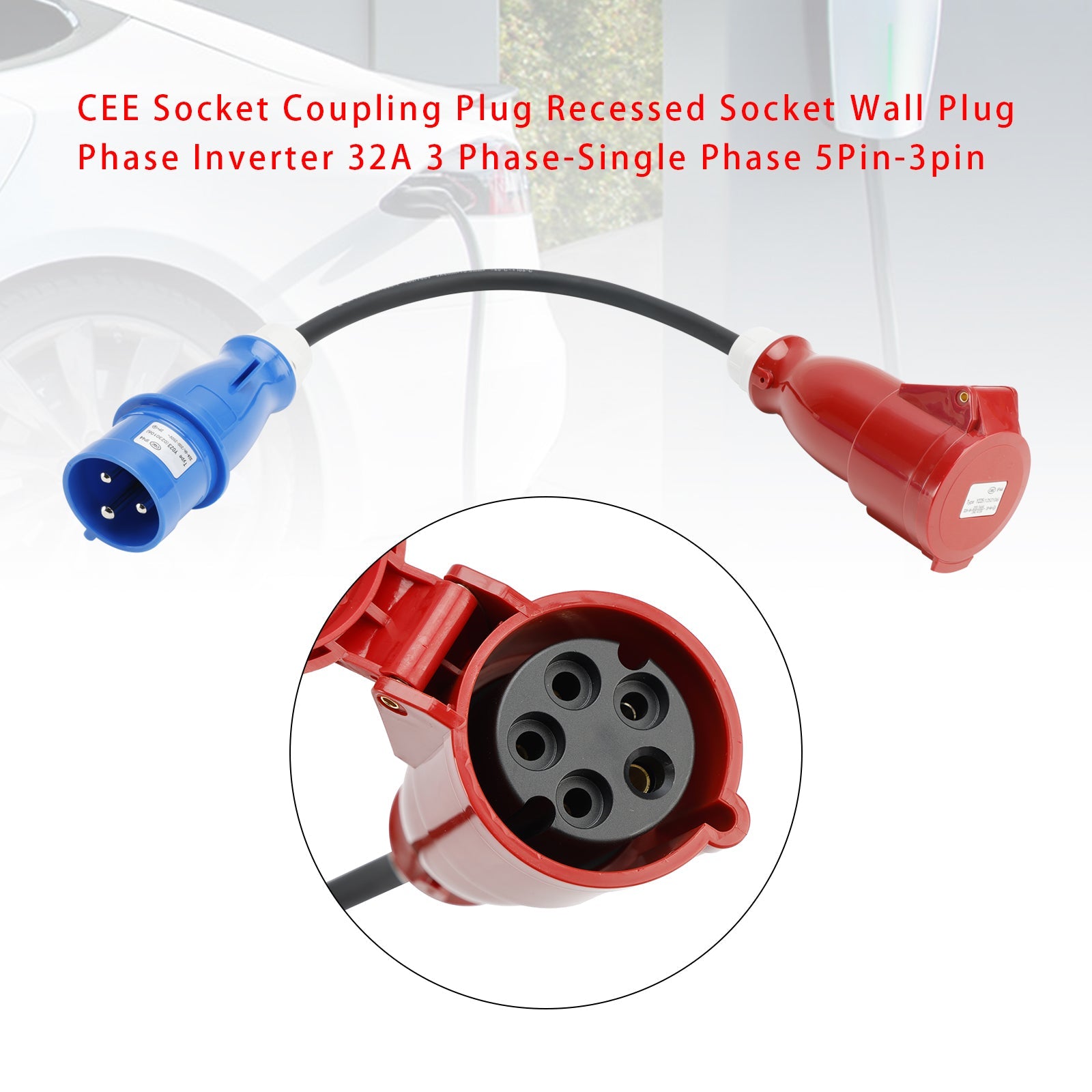 CEE Socket Coupling Plug Recessed Socket Phase Inverter 32A 3 Phase to Single European Version