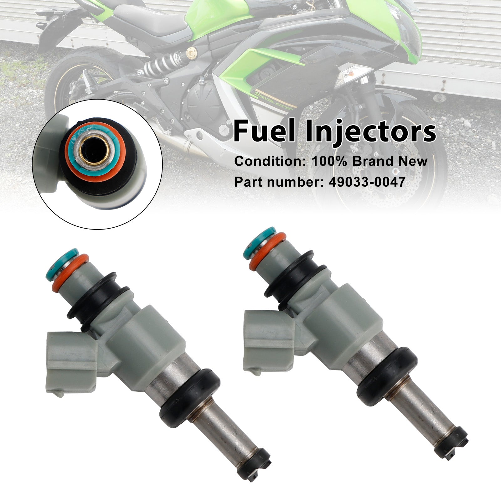 2PCS 49033-0047 Fuel Injectors For Kawasaki Ninja 400 18-24 Eliminator Z500 NINJA 500