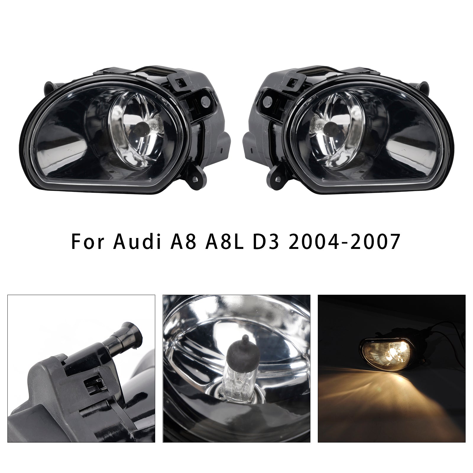 2004-2007 Audi  A8 D3 Pair Side Front Bumper Fog Light 4E0941700A