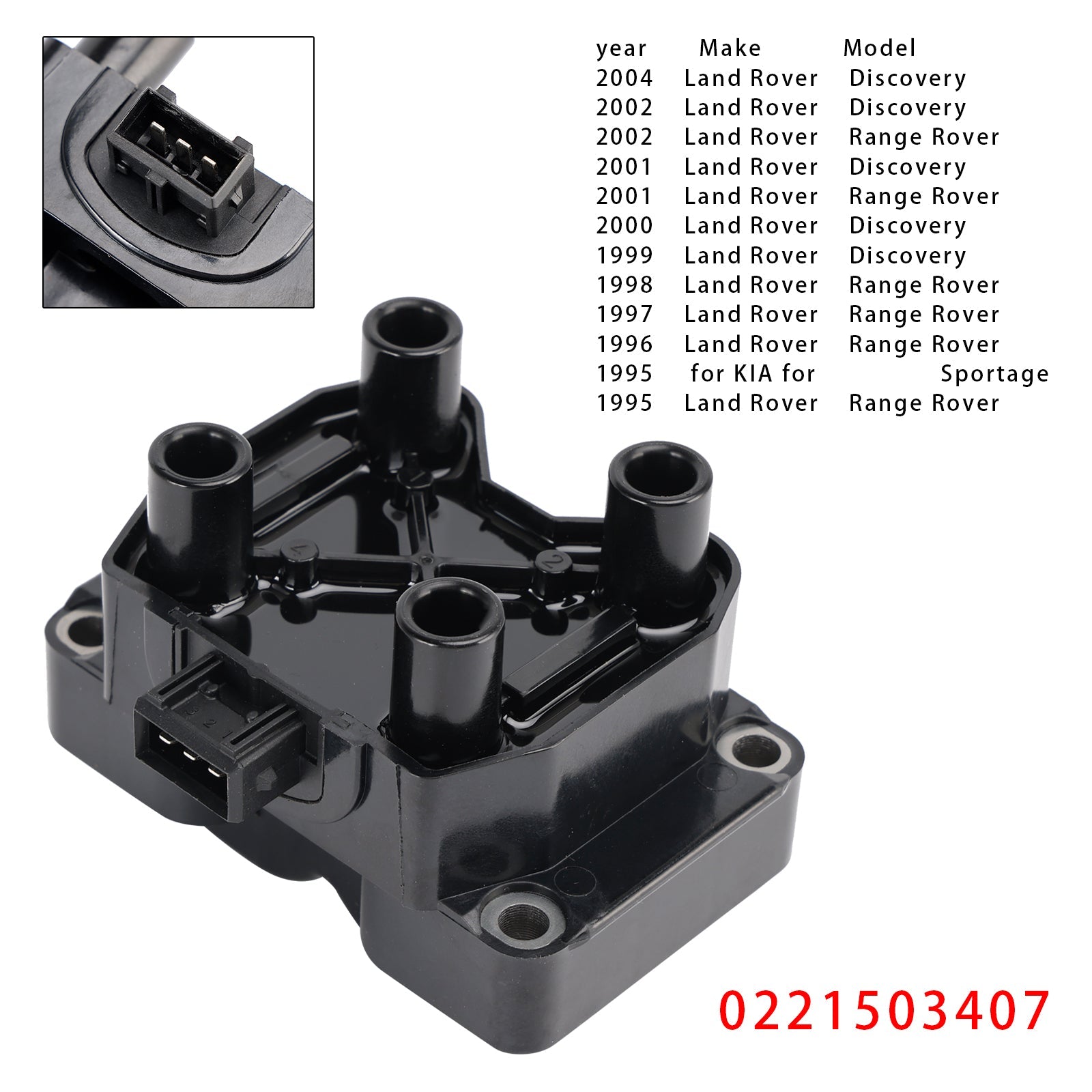 Ignition Coil 0221503407 For Land Rover Discovery Range Rover