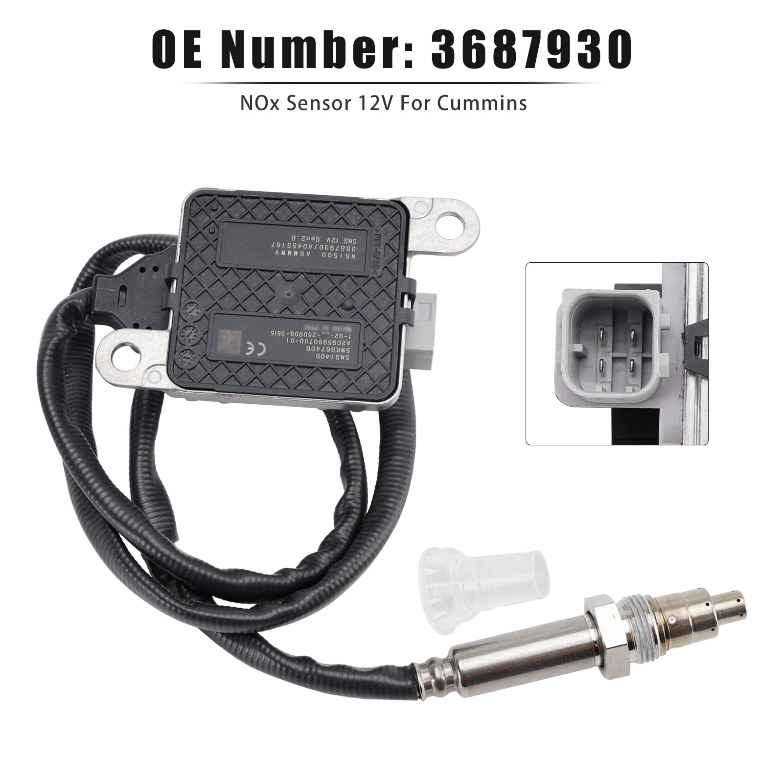 2013-2018 Cummins 11.9L 15L ISX15 Nitrogen Oxide NOx Sensor 12V 3687930