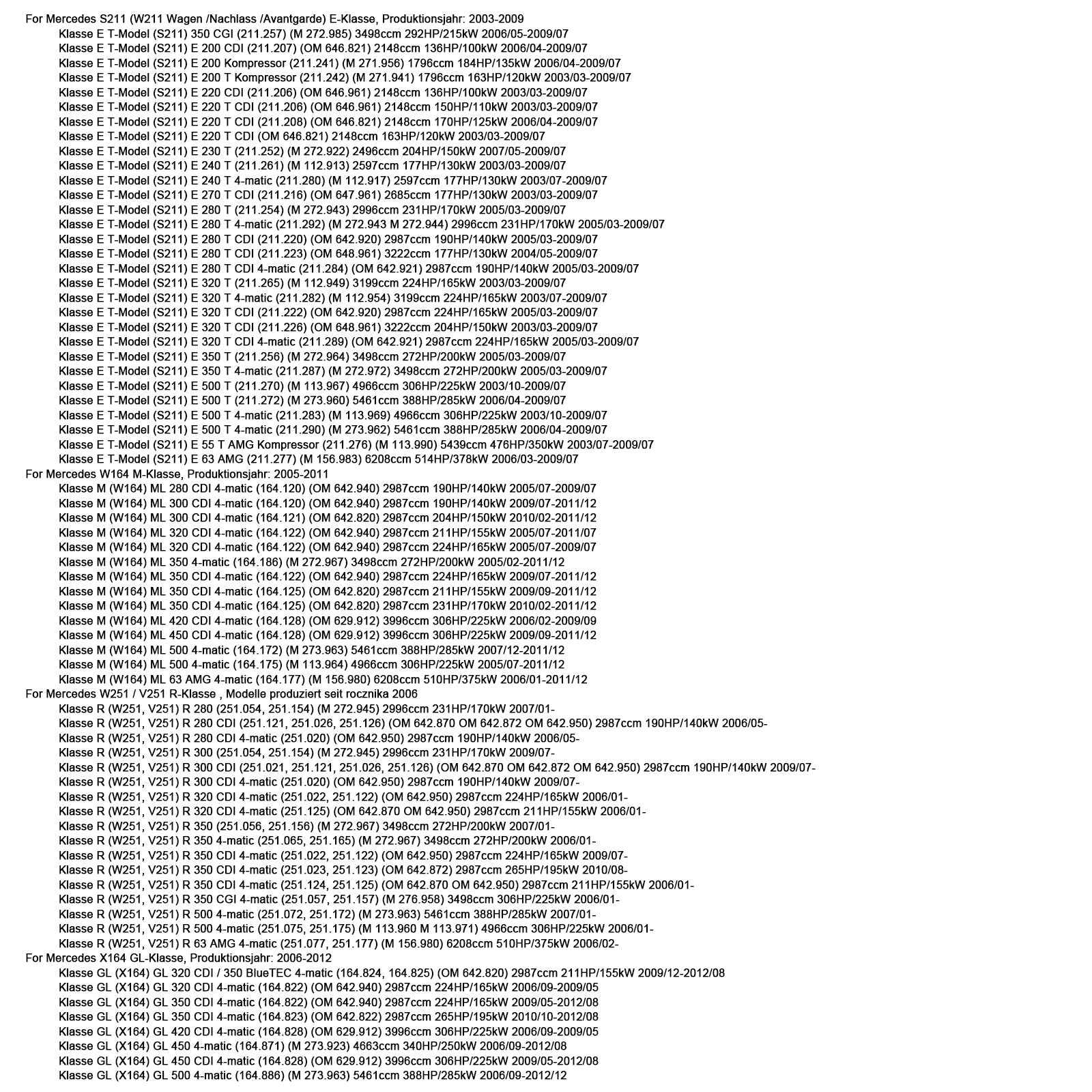 Tailgate lock A1647400300 For Mercedes E-Class S211 M-Class W164 W251 X164 2003-2012