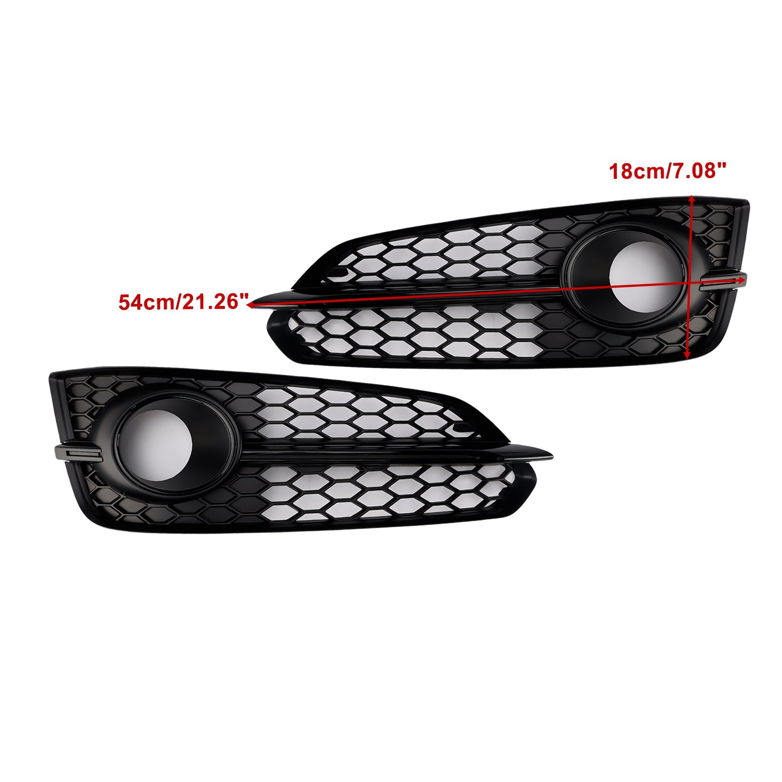 2015-2017 Audi A8 S8 2PCS Black Front Fog Grill Grille Light Cover