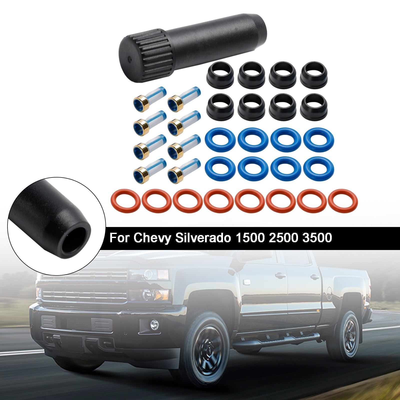 Fuel Injector Repair Seal Kit Fit Chevy Silverado Fit GMC Sierra 1500 2500 3500