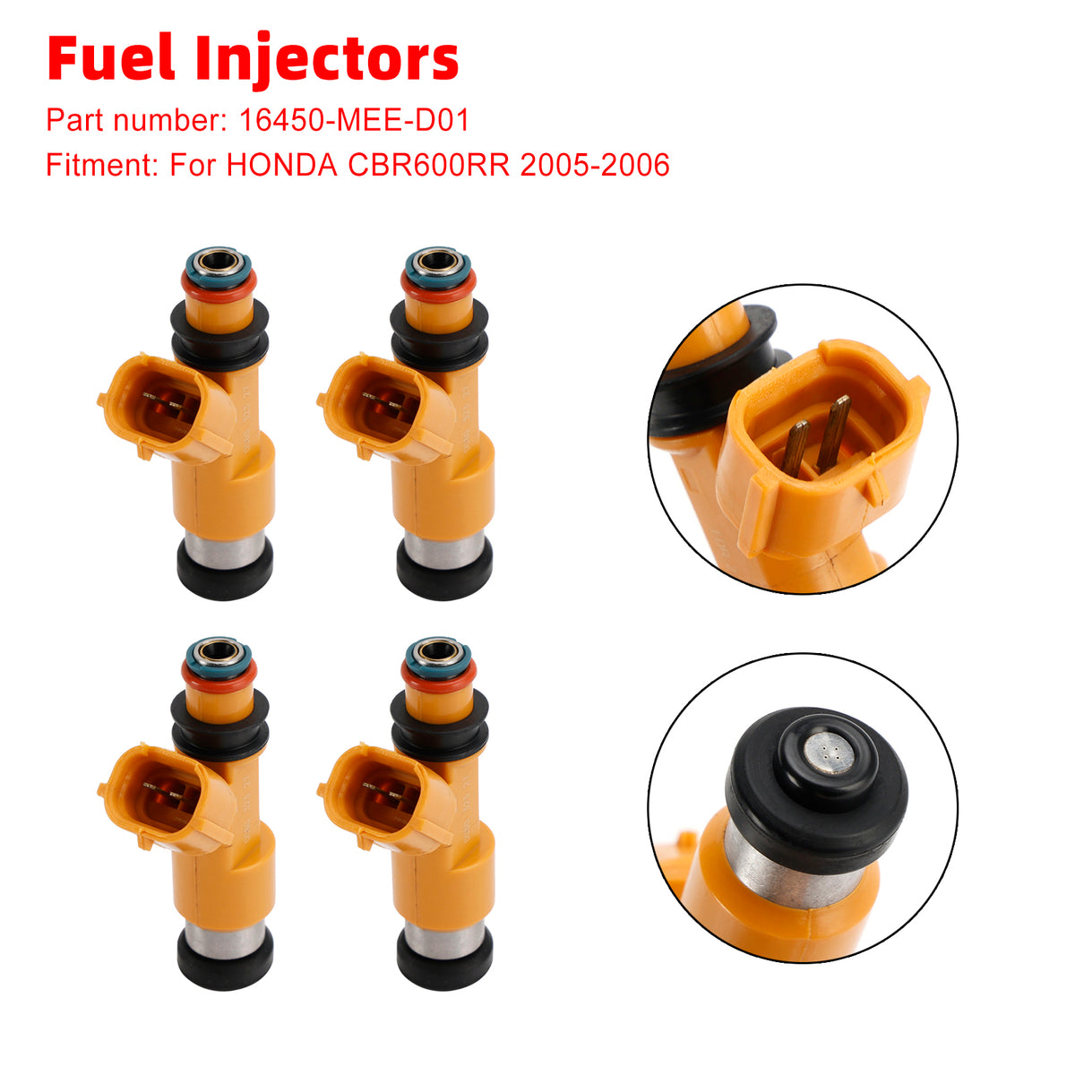 2005-2006 Honda CBR600RR 4PCS Fuel Injectors 16450-MEE-D01