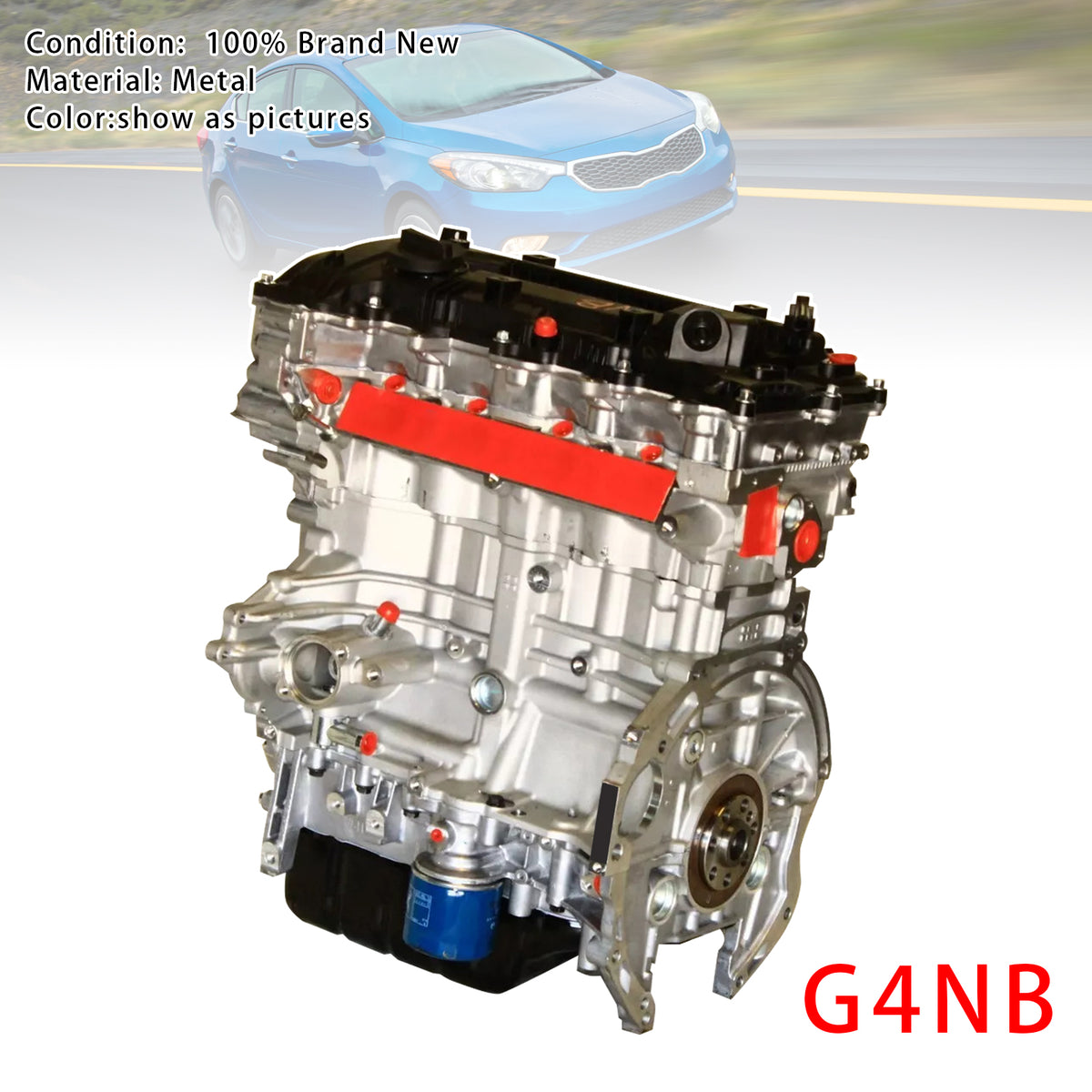 Brand New Engine Motor 1.8L 4 Cylinder G4NB Nu MPI For Kia Forte 2014-2016
