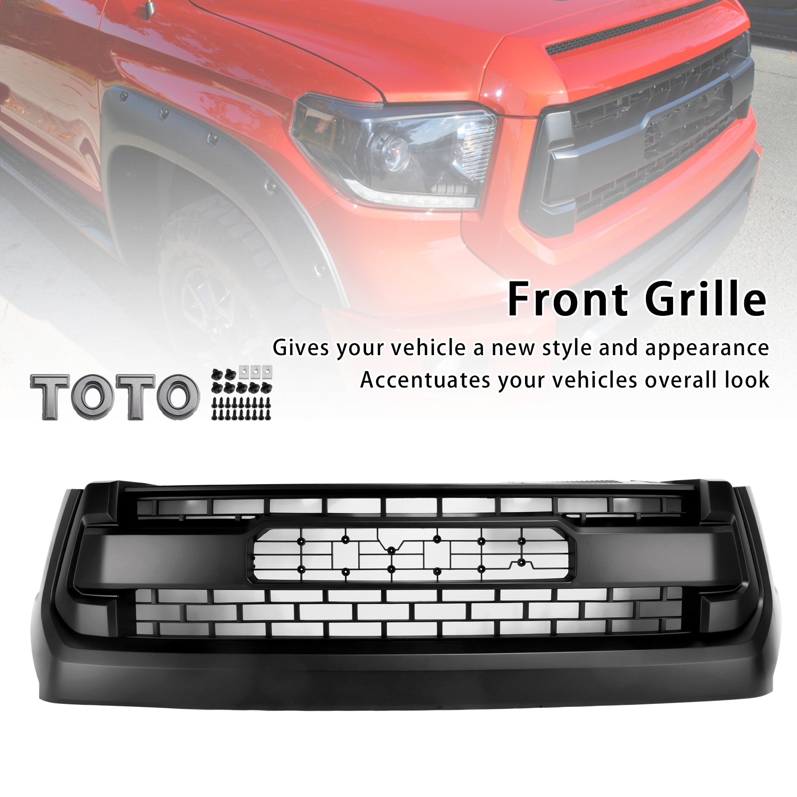 2014-2018 Toyota Tundra TRD PRO Matte Black Honeycomb Front Grill Grille