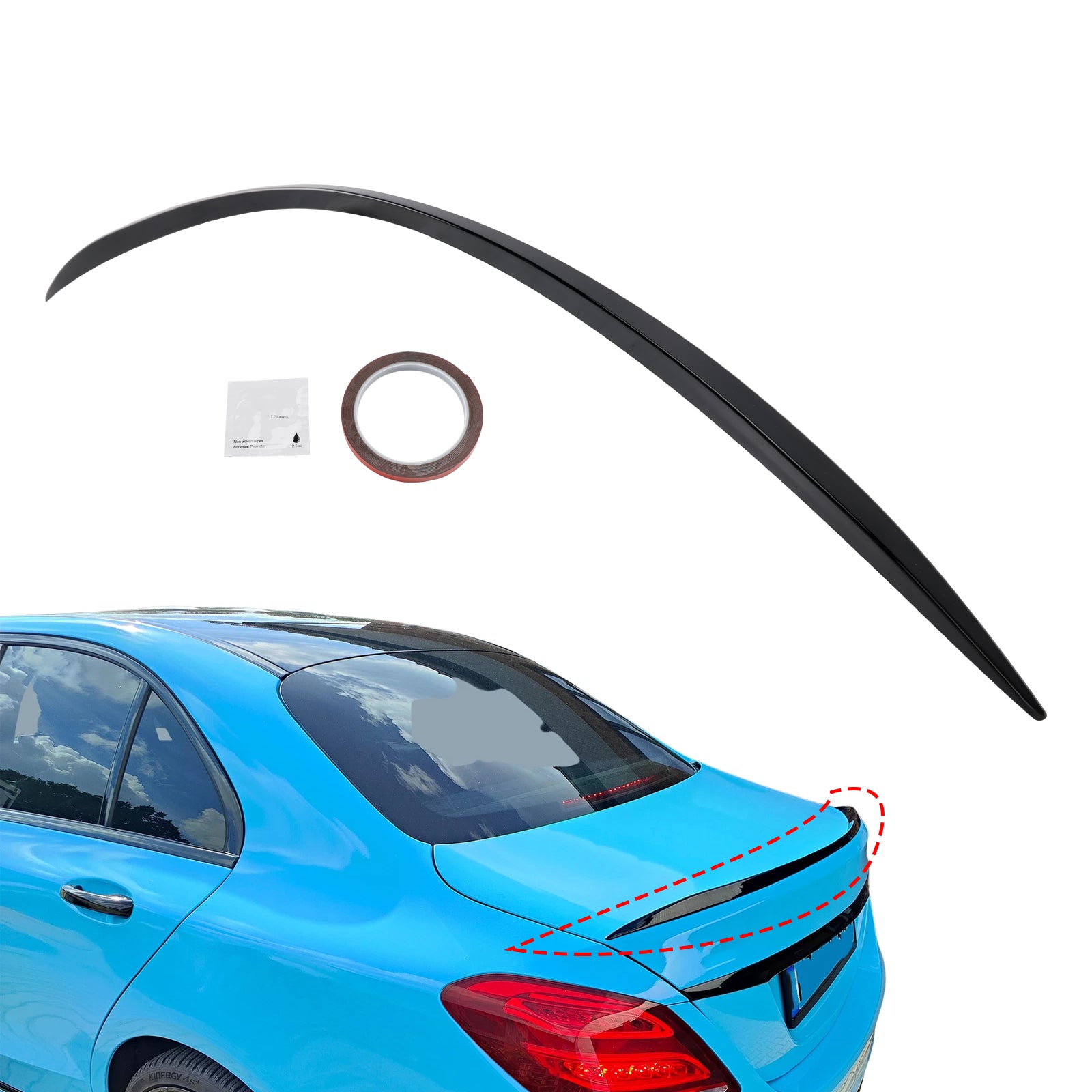 Gloss Black Rear Spoiler For Mercedes-Benz C-Class W205 2014-2121 C63 Style