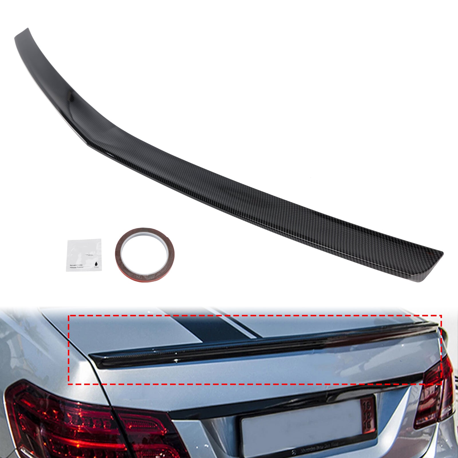 Carbon Fiber Look Rear Boot Spoiler For Mercedes-Benz E-Class W212 2008-2016