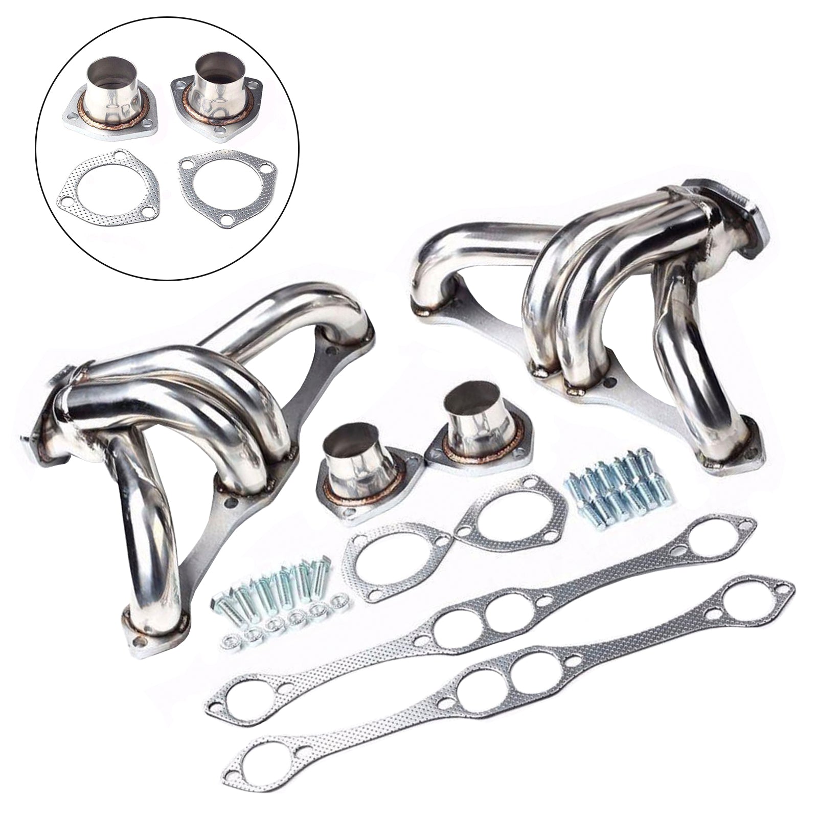 Exhaust Header Manifold Fit Chevy Small Block SB V8 262 265 283 305 327 350 400