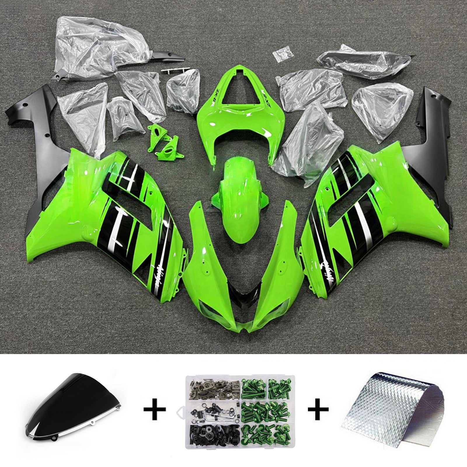 Injection Fairing Kit Bodywork Plastic ABS fit For 2007-2008 Kawasaki ZX6R 636