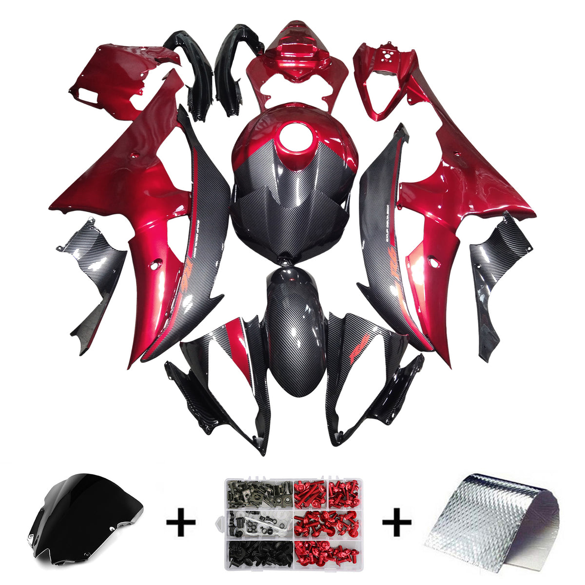 Injection Fairing Kit Bodywork Plastic ABS For Yamaha YZFR6 YZF-R6 2008-2016