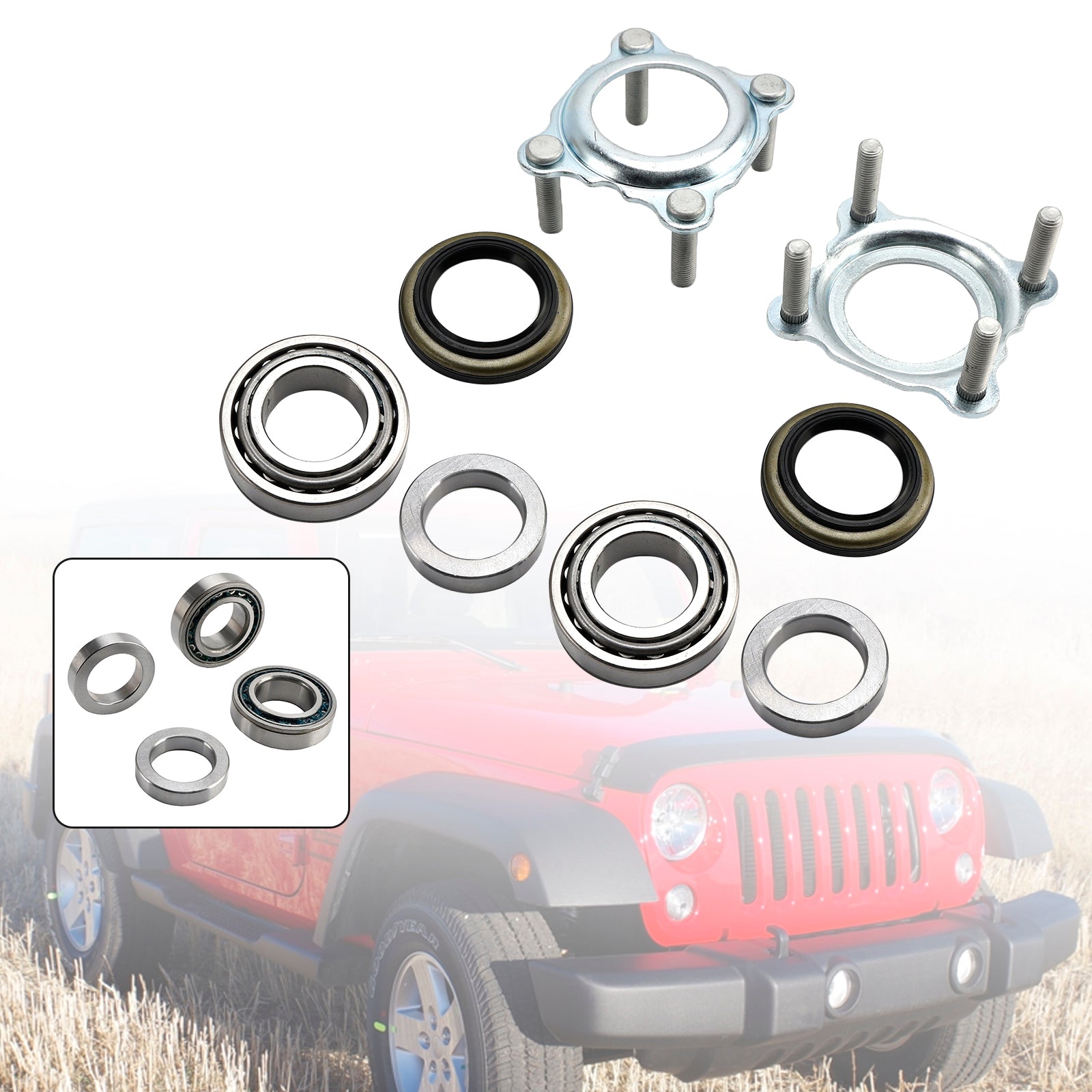 2007-2017 Jeep JK Wrangler Both Side Rear Axle Bearing Seal Kit 68003270AA