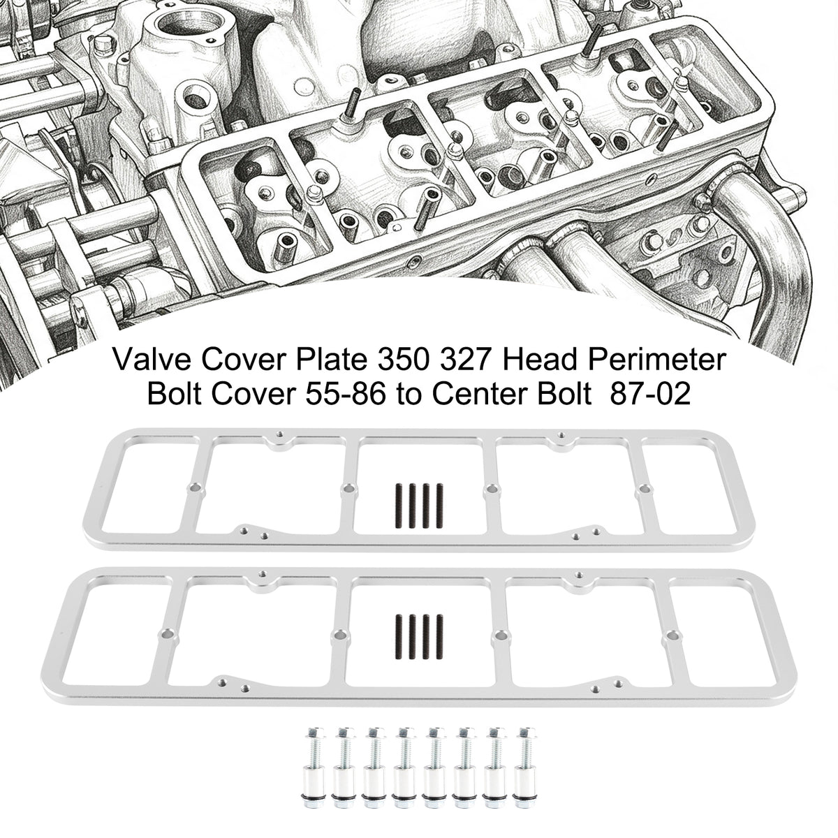 Valve Cover Adapter Compatible with all 1955-1986 perimeter bolt valve covers onto 1987 and newer SBC engines 551542