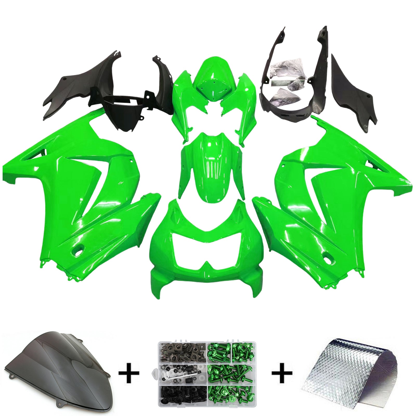 2008-2012 EX250 / Ninja 250R Bodywork Fairing ABS Injection Molded Plastics 4 Colors Generic