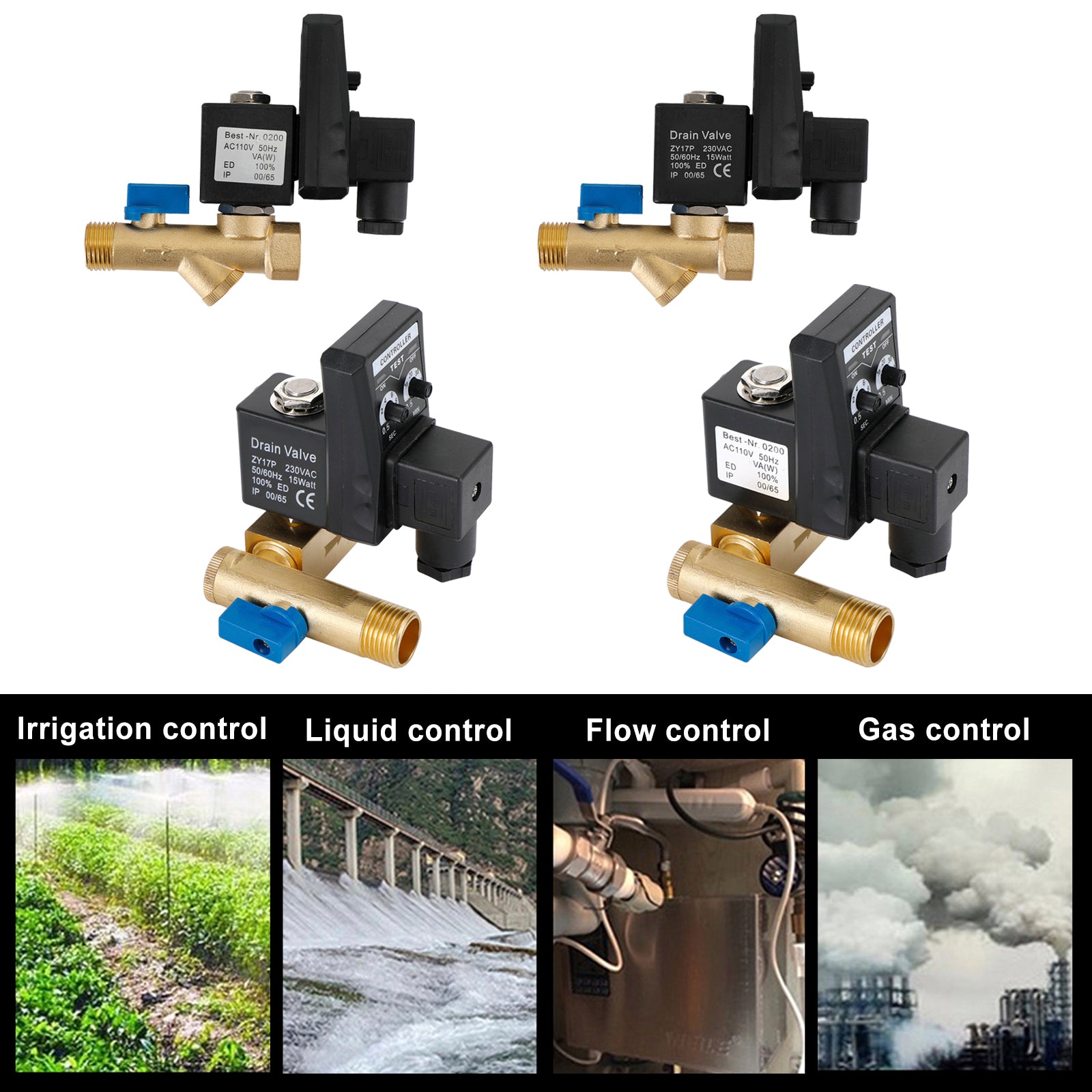 1/2" Automatic Electronic Timed Air Compressor Condensate Auto Drain Valve