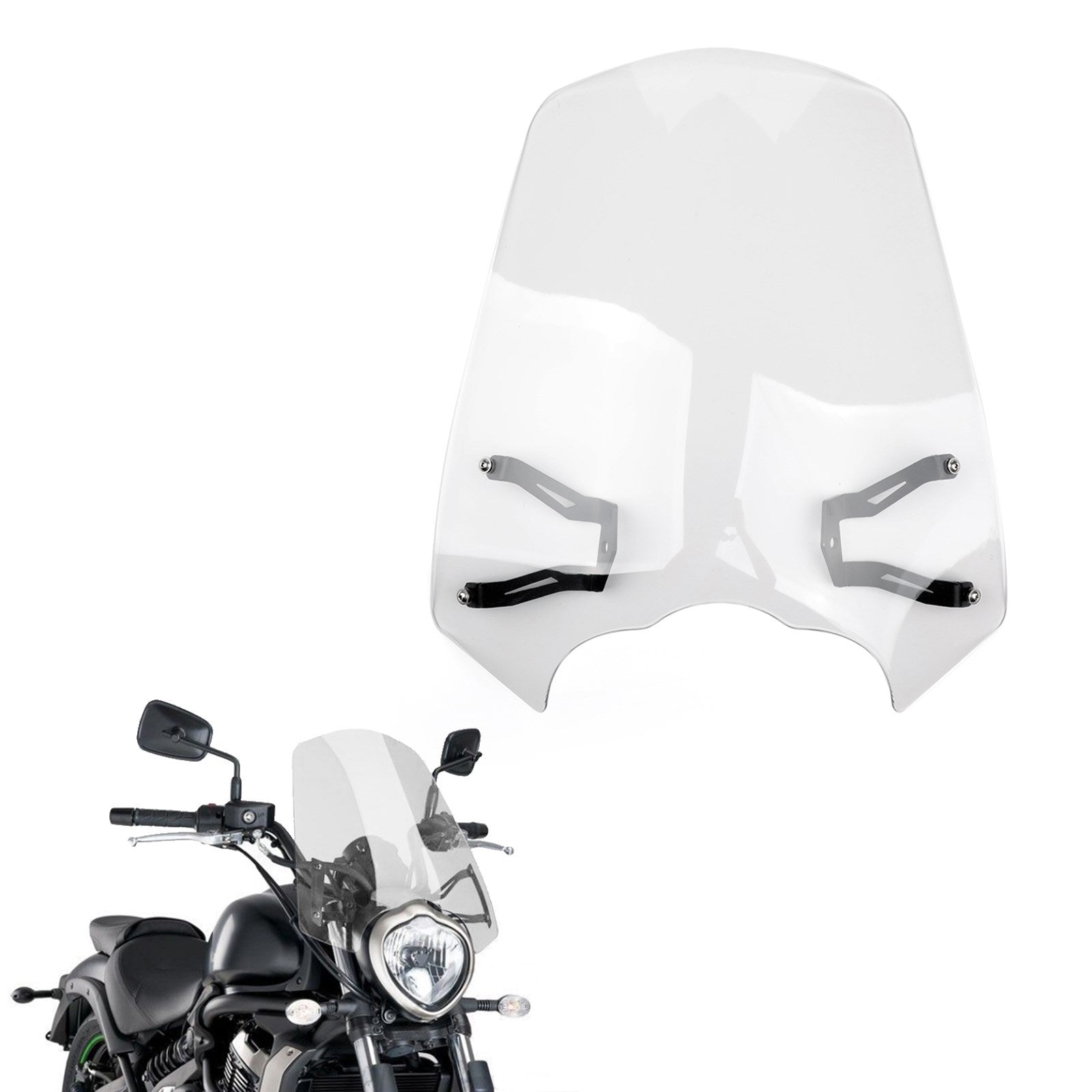 Windscreen Windshield Screen w/Bracket For Kawasaki Vulcan S EN 650 CL 2015-2024