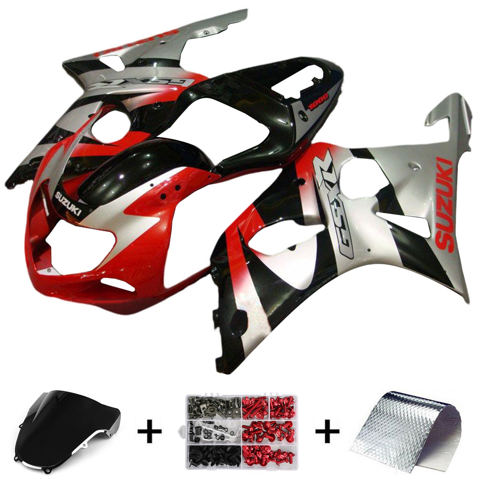 Amotopart Suzuki GSXR1000 2000-2002 K1 K2 Fairing Kit Bodywork Plastic ABS