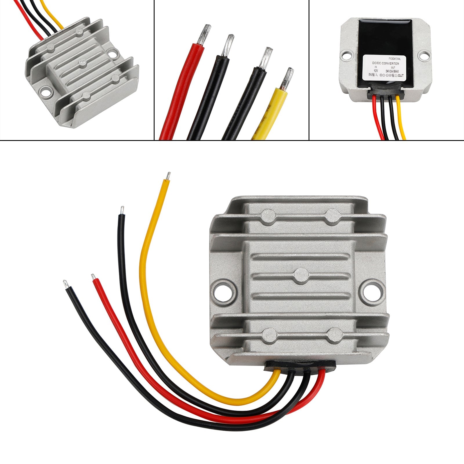 Waterproof DC 12V to 24V 2A 48W Step-Up Power Supply Converter Regulator