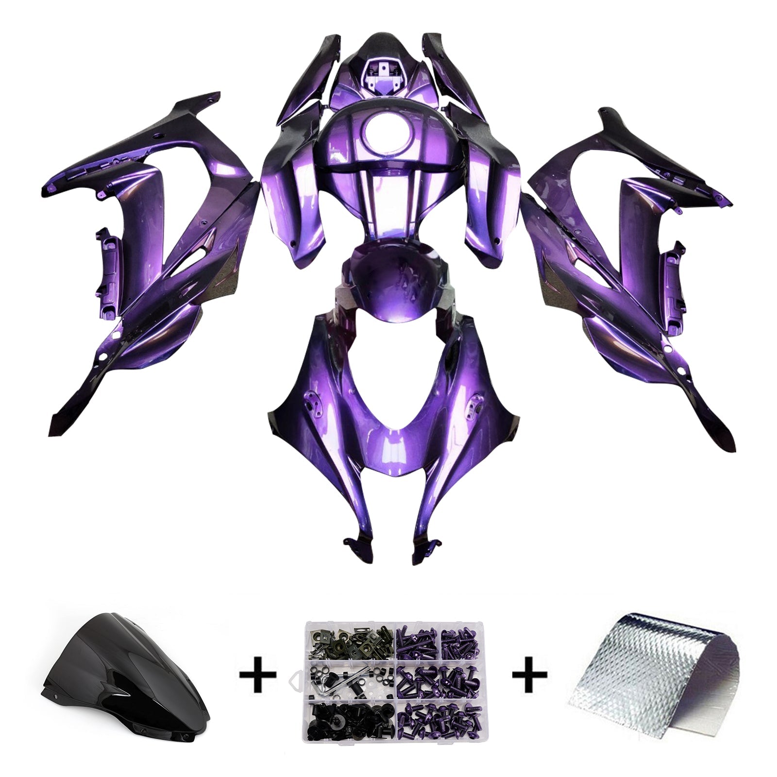 Injection Fairing Kit Bodywork Plastic ABS fit For Kawasaki ZX10R 2016-2020