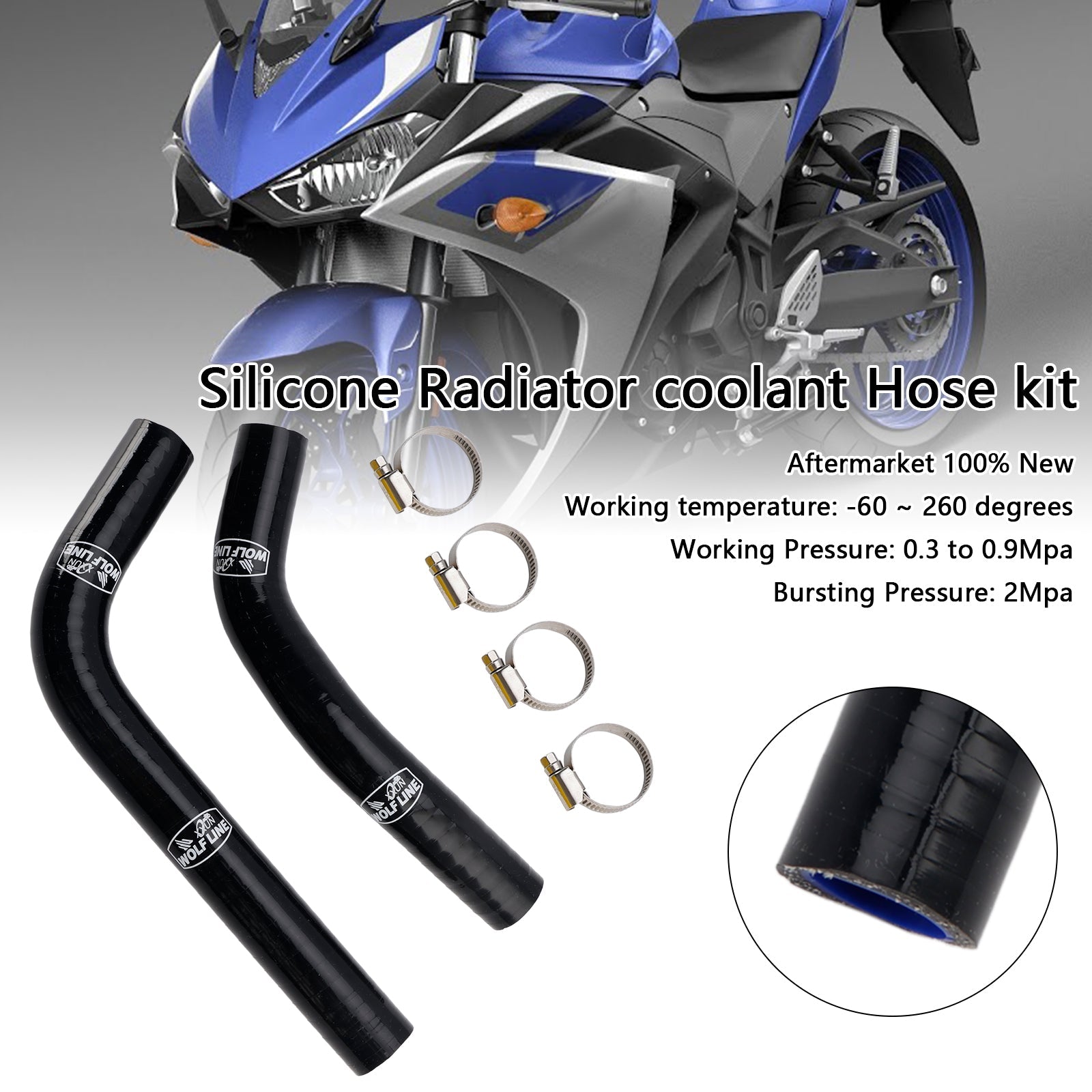 Silicone Radiator coolant Hose For Yamaha MT-03 MT-25 YZF R3 R25 2015-2024
